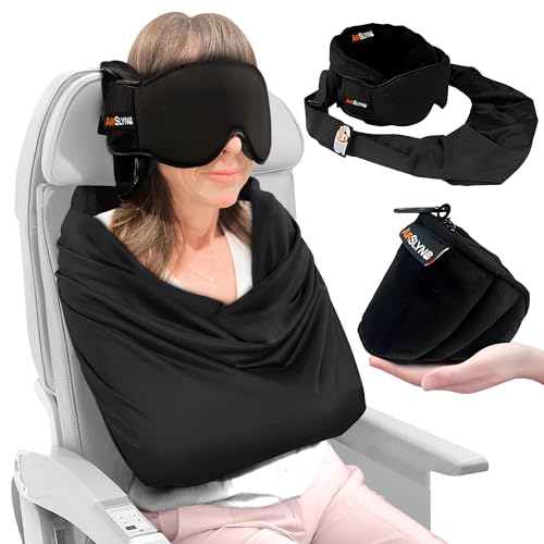 3-in-1 Airplane Sleep Support System - Integrated Plane Sleeping Accessories with Memory Foam Long...