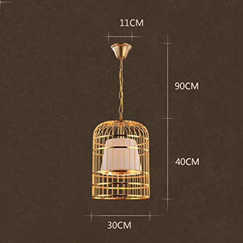 Yang1Mn Gold Plated Chandeliers Minimalist Style Cage After Cage Of Modern Led Chandelier Lamp Hotel Restaurant 30Cm 40Cm (Color : Red) #TOP2