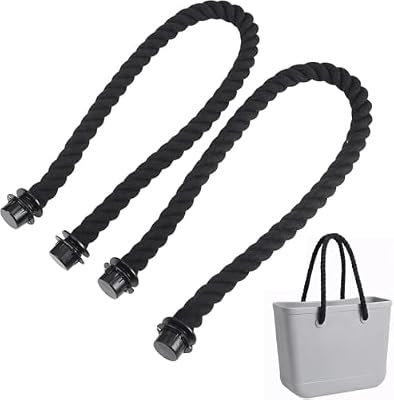 Eulihent 2 Pezzi Manici O Bag, Manici per Borse, Manici Lunghi in Corda, Ricambi per Borse da Spiaggia, Accessori O Bag Compatibili con Tutti i Modelli, 70 cm, Ideale per Fai da Te Donna.(Nero)