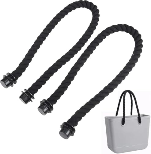 Eulihent O Bag Bandoulière Réglabl, 2 Pièces Poignées de Remplacement pour O Bag, Accessoires pour Sac à Main, Sac Plage & Sac en Toile, 70 cm Beige, Compatible avec OBAG, O Bags & Sacs Femme.（Noir）