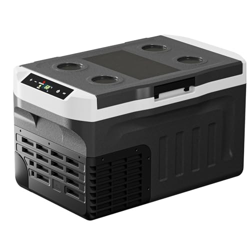 Image of Winfire 12 Volt Car Refrigerator, 23QT(10L) -4°F~68°F, Dual Power 12/24V DC & 110-240V AC Electric Fridge, Battery Powered Cooler, Portable Freezer for Camping, Travel, RV, Truck, Boat & Home Use