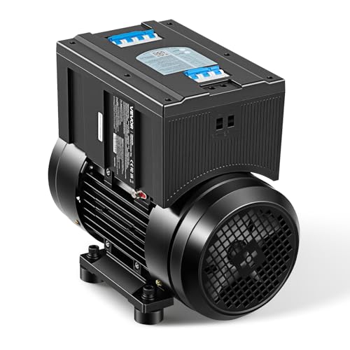 VEVOR Single Phase to 3-Phase Rotary Converter 5HP 14A 208-240V Input/Output Rotary Phase Converter - Expandable to Higher Horsepower for Heavy-Load Equipment