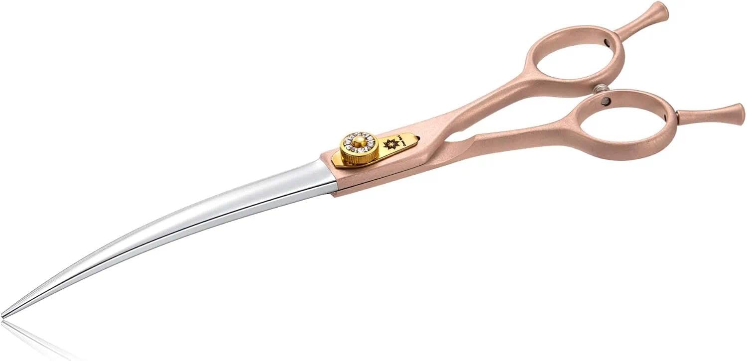Dream Reach 7" Hundeschere Set (Gerade, Gebogen, Ausdünnen) 440C Edelstahl | Profi 3-in-1 Set: Gerade, Gebogene & Ausdünnungsschere (15-25% Ausdünnung), mit Tuch und Tasche, für Hunde & Katzen