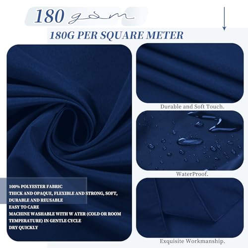 2 Packs Navy Blue Round Tablecloth 305cm Diameter, Round Table Cover for diameter 150-240cm Tables - Image 3