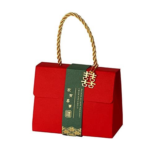 100 unidades. Caixas de doces de casamento chinesas sacos de presente de casamento sacos de embalagem de presente de tratamento de chocolate portátil