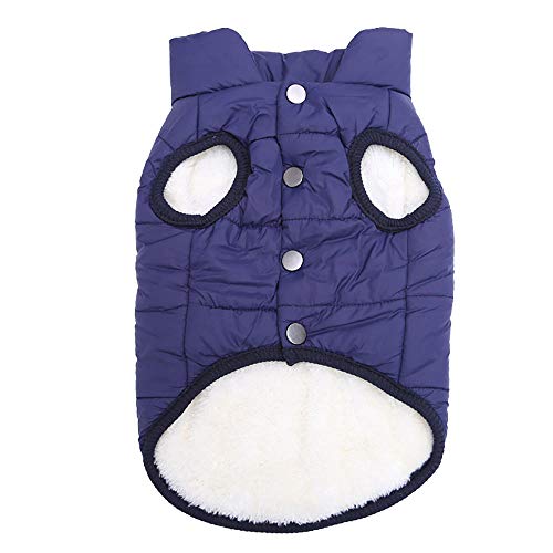 Fleece and Cotton Lining Extra Warm Dog Clothes in Winter,Small Dog Jacket Puppy Coats-XS_Blue