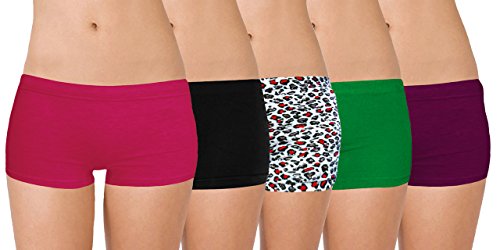 Image of Selfcare Women Soft Cotton Sinker Mid Waist Boyshorts Panties with Concealed Elastic Panel Pack of 3