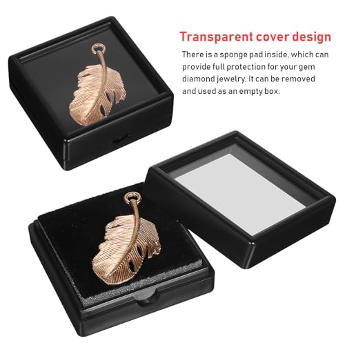 Boîtes à bijoux carrées transparentes avec coussin en mousse dense