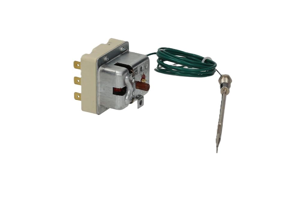 Thermostat de sécurité triphasé 235°C EGO 55.32545.802 Sonde ø4 mm, longueur capillaire 1800 mm, M9x1 – Pièce de rechange 3444204 pour friteuse Ambach, Giga, Krefft