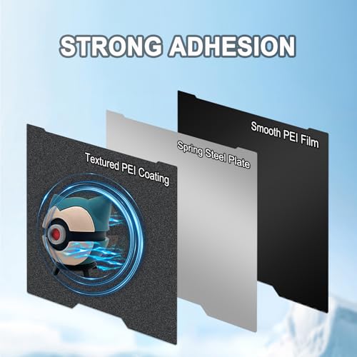 Image of 355x346mm Double-Sided PEI Build Plate for Bambu Lab H2S /H2D, Black Smooth & Textured Flexible Spring Steel Plate, PLA PLA+ TPU Low Temp Printing Bed