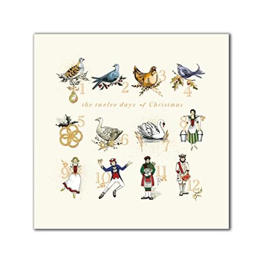 Pack of 8 Twelve Days Of Christmas Samaritans Charity Christmas Cards Xmas Cards 557000