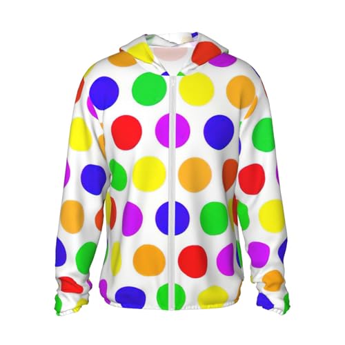 Sudadera de lunares con cremallera delgada y capucha transpirable