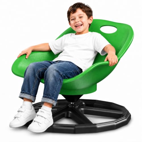 Sensory Spinning Chair with Back Support for Kids with Autism & ADHD-Green