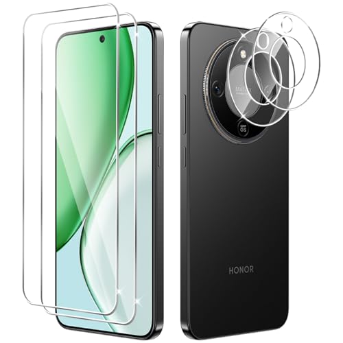 Yenwen Protector de Pantalla para Honor Magic 8 Lite 5G, 2 Piezas Cristal Templado con 2 Piezas Protector de Lente de Cámara para Honor Magic8 Lite, 9H Dureza Ultra Resistente Vidrio Templado