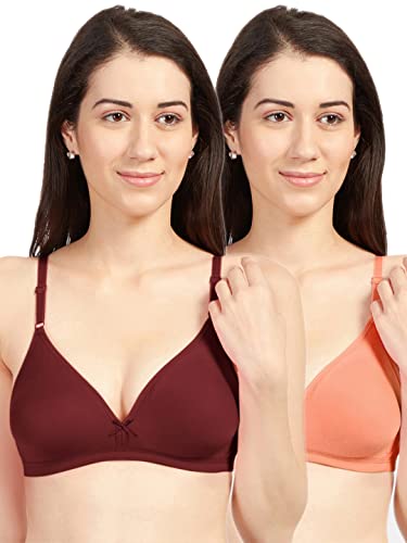 Image of SONARI Omania Womens Non-Padded Cotton Polyester Bras - Solid, Non-Wired, Medium Coverage, Hand Washable (Pack of 2)
