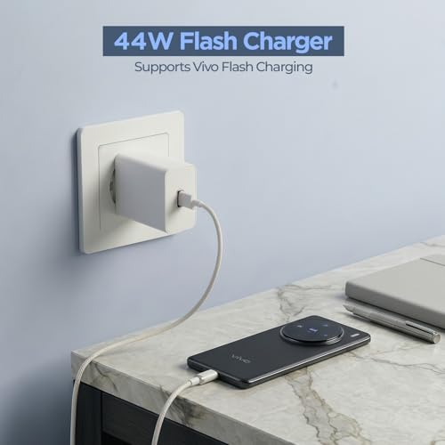 Image of UNIGEN 44W Flash Charge USB Fast Charger Compatible with Vivo V21, V20, Y73, Y100, T2, T1,T4X,Lite /Ultra /T3 /3X /Pro /T2X,Z10 /10X /5G,9X,9S,Lite,7 Pro,Y28S /28E /39 /19E (White)