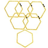 RiToEasysports Agile, 6Pcs Polygon Physical Training Hexagonal Step Set with Link Buckle for Easy Carry, Suitable for Football Basketball Tennis Sports