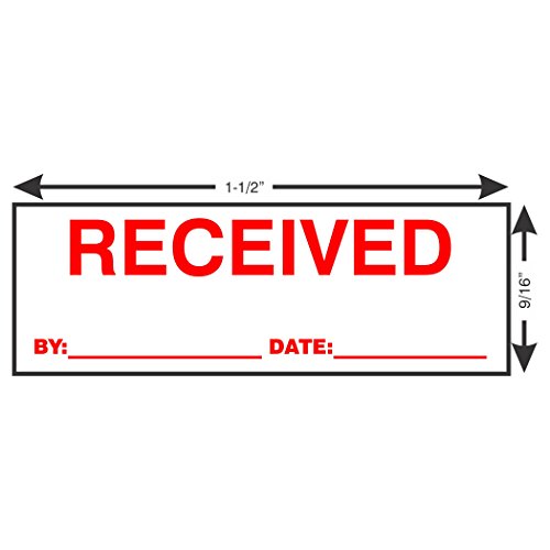 Supply360 AS-IMP1104R - RECEIVED Stamp with By: & Date:, Red ink, Heavy Duty Commerical Self-Inking Rubber Stamp, 9/16" x 1-1/2" Impression