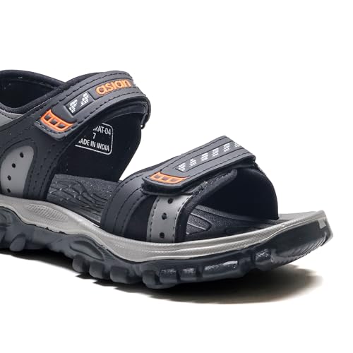 Image of ASIAN Mens Virat-04 Flat Casual Sandals With Adjustable Velcro Closure For Easy Wear With Flexible Fitting And Trendy And Stylish Looks With Unique Sole Design | Ideal For Everyday Use For Boys
