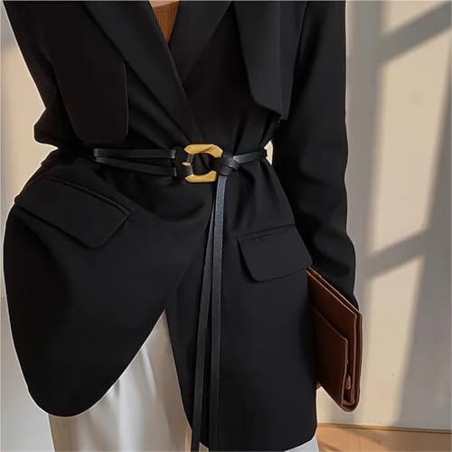 Decorative Belt Knotted Leather Belts Golden Buckle Double Layer Waistband Vintage Dress Coat Girdle For Women for Country Concert Outfit(Apricot)3