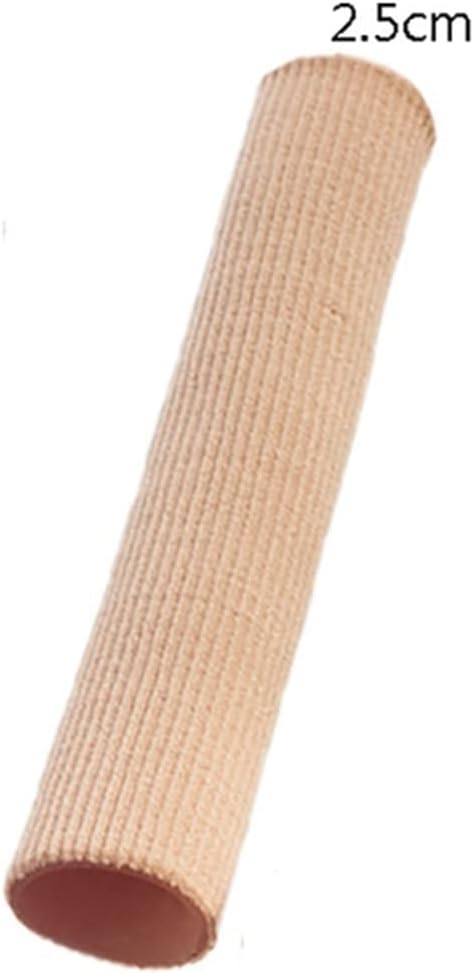 Toe Tubes Sleeves Protectors Finger Protector Applicator Cushions Fabric & Gel Lining Finger Toe Separator Tubing for Bunion, Hammer Toe, Callus, Corn, Blister (5pc Fabric S)