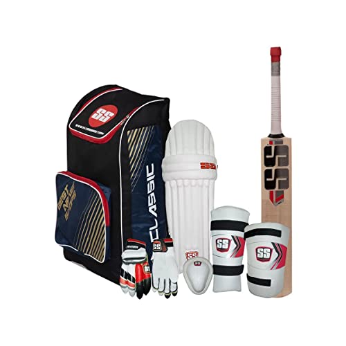 SS Complete Cricket Kit for Leather Ball for Boys 8-10 Years Old