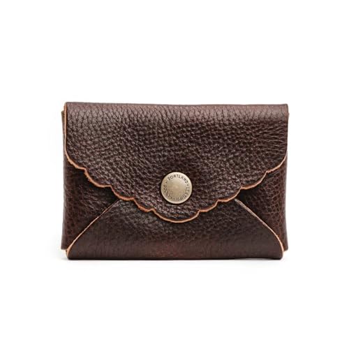 Image of Portland Leather Goods Mini Daisy Wallet for Women - Handmade from the Finest Full-Grain Hides - Features Envelope Design with Snap Closure - Coldbrew