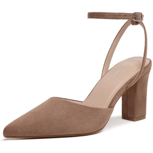 Image of Susanny Women's Heels Closed Pointed Toe Strappy Stiletto Pump Dressy Shoes