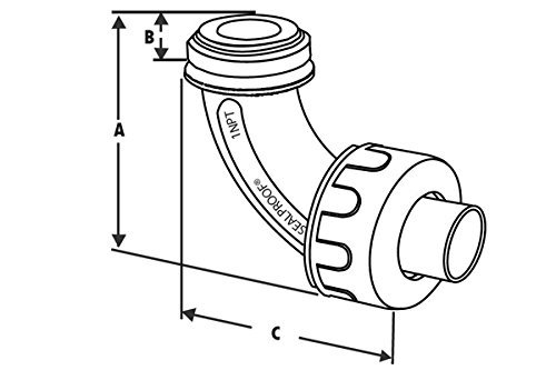 Sealproof 1/2-Inch 10 Pack Non-metallic Liquid-Tight 90-Degree Conduit Connector Fitting, 1/2