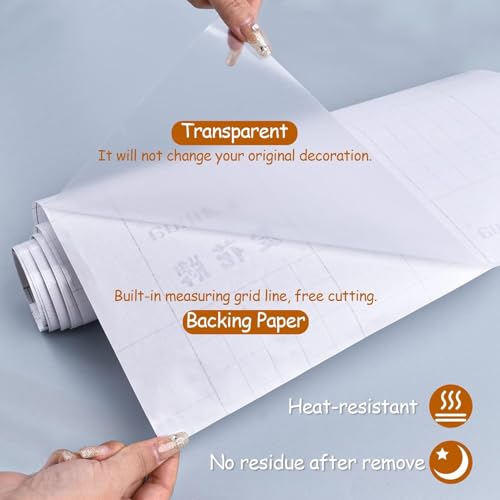 Image of Wall Protection Sheet- Clear Contact Paper Furniture Liner, Transparent Kitchen Backplash Proof || Peel & Stick Cover for Counters - Kitchen Furniture and Walls || (12 x 140 Inch)