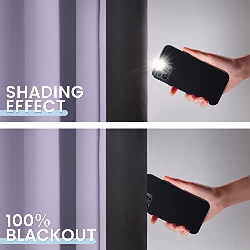 Image of SimpleHome Lilac 100% Blackout Curtains Room Darkening Living Room 72 Inch
