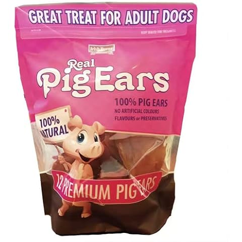 Irish Rover Dog Treats 20 Pig Ear Pieces, Pink Cover
