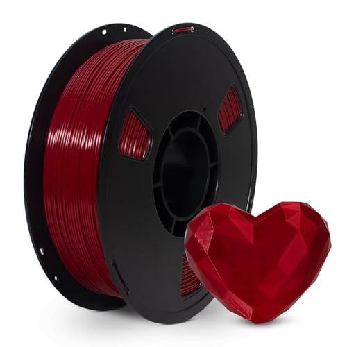 Image of PLA Filament 1.75mm Ruby Red 1KG, Clog-Free 3D Printer Filament Dimensional Accuracy + /- 0.02mm, High Speed Printing 1kg Spool(2.2lbs) 3D Printing Filament Fits for Most FDM 3D Printers