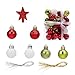 Produktbild PartyKindom Weihnachtsbaumanhänger 30 Stück Weihnachtskugelschmuck für - Weihnachtsbaum Bruchdessen Hngende Orente Set mit Weihnachtsbaum Topper Hngende Saite für Weihnachtsbaum URLUB