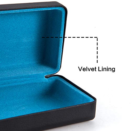 Image of TRIUMPH VISION Sunglasses Case Hard Shell Glasses Case Eyewear Eyeglasses | Sunglass Eyeglass Hard Case for Women and Men Metal PU Leather Lined Storage with Microfiber Cleaning Cloth Protection