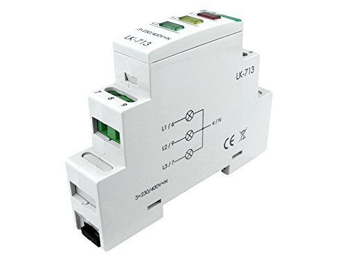 Phasenkontrolle 3x230V+N Phasenlampe Phasenprüfer Kontroll Lampe Leuchtmelder LK-713K grün - gelb - rot 3 Phasen F&F 6011