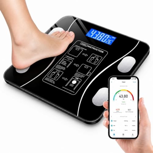 Balança Digital Bioimpedância Inteligente Bluetooth até 180kg Med...