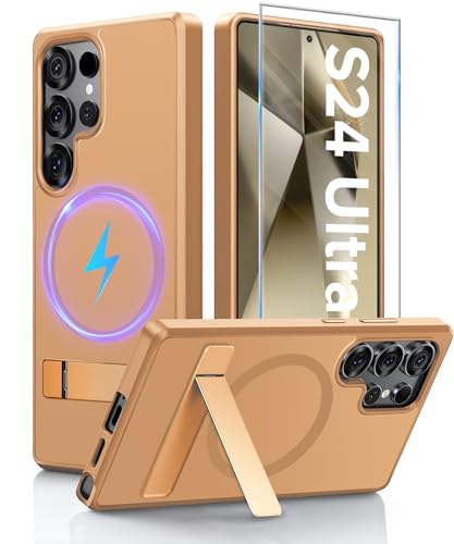 Coque Samsung S24 Ultra anti-chute magnétique béquille et écran