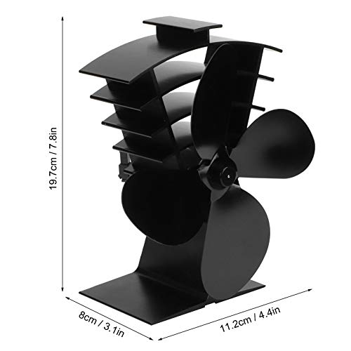 Ventilador de lareira, material de ferro acessório de lareira não precisa usar baterias ou energia p