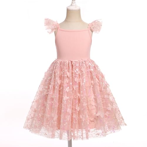 ODASDO Birthday Dress for Girls Spaghetti Straps Wedding Flower Girl Tutu Tulle Princess Pageant Dress Summer Sundress2