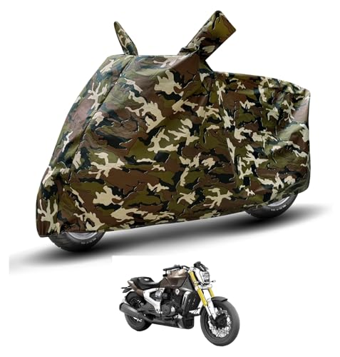 Image of Auto Hub Waterproof Bike Cover Compatible with TVS Zeppelin R Dustproof, UV Protection Two Wheeler Bike Zeppelin R Cover - Army Print