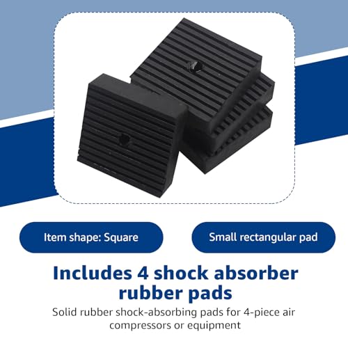 4" x 4" x1"Shock pad 4 Pack for Air Compressor Air Conditioner, Washing Machine, Dryer, Treadmill Solid Rubber