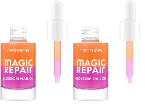 Catrice Cosmetics Magic Repair Blossom Nail Oil Huile Pour Ongles, Régénérant, avec Vitamines, Protecteur, Translucide (8 ml) (Lot de 2)