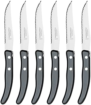 Claude Dozorme Laguiole Berlingot Steak Knives Set of 6 Grey Boxed