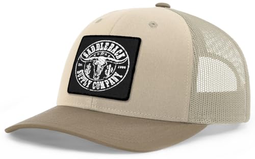 Saddleback Supply Wild West Trucker Hat - Desert Skull Logo (Sand/Natural/p)