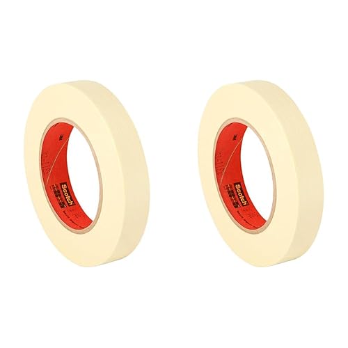 3M Cinta adhesiva de uso general 201+ - 0.94 pulgadas de ancho x 180 pies de largo, rollo de cinta adhesiva de crepé con adhesivo de goma sin