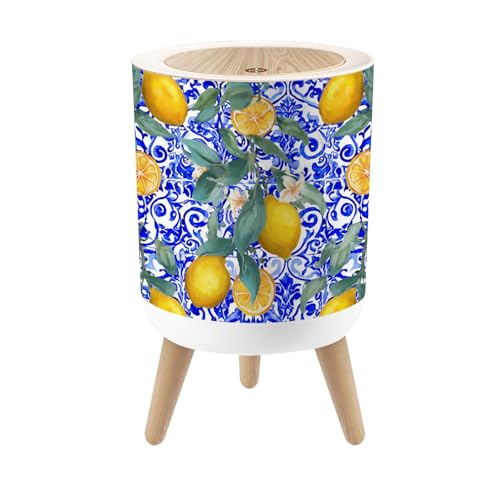 Caneca de Basura Redonda 7L con Tapa Presión y Patas