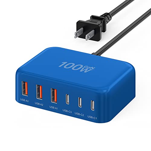 Unbranded 100W GaN 6-Port USB-C/USB-A Charging Station