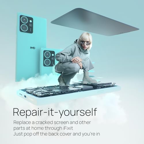 HMD Skyline 5G | Android 14 | Unlocked Smartphone | Dual SIM | US Version | 8/256GB | 6.55" 144Hz pOLED Screen | 108MP Triple Camera | 50MP Selfie Camera | Blue Topaz