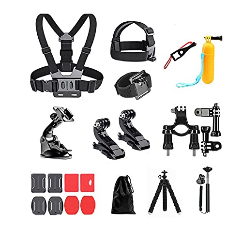 AolKee Zestaw 20 w 1 do kamer sportowych,akcesoria do GoPro Hero 9,8, Max 7,6,5,4, DJI Osmo Action, Insta 360, AKASO, APEMAN, SJCAM, Campark